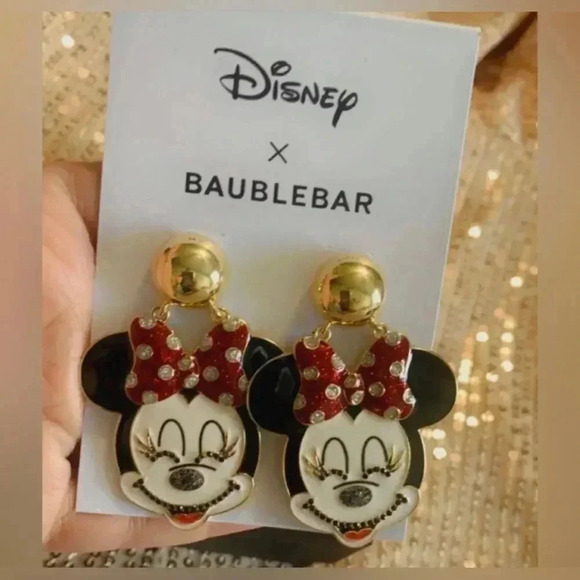 New  Baublebar Disney Minnie Mouse Earrings - Picture 1 of 3